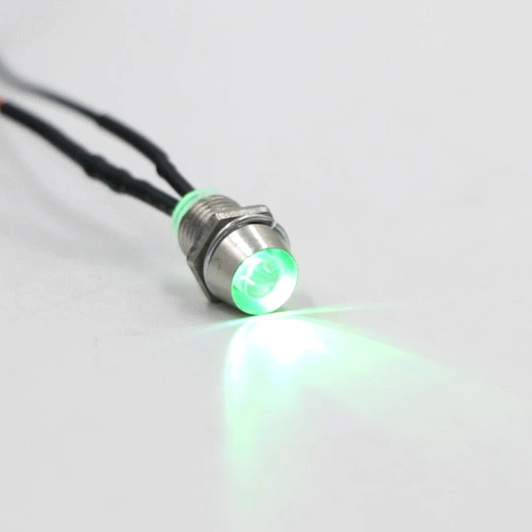 12-18V Spherical LED Metal Indicator Light with Cable