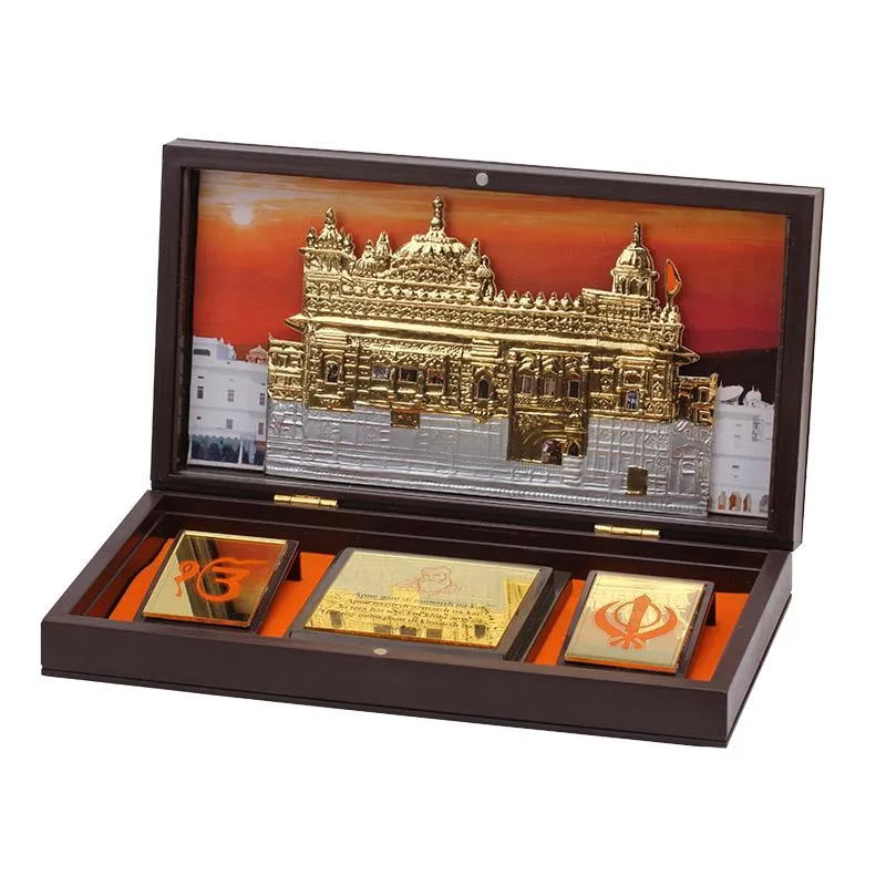 24Kt Gold Foil Gurunanak Pooja Box