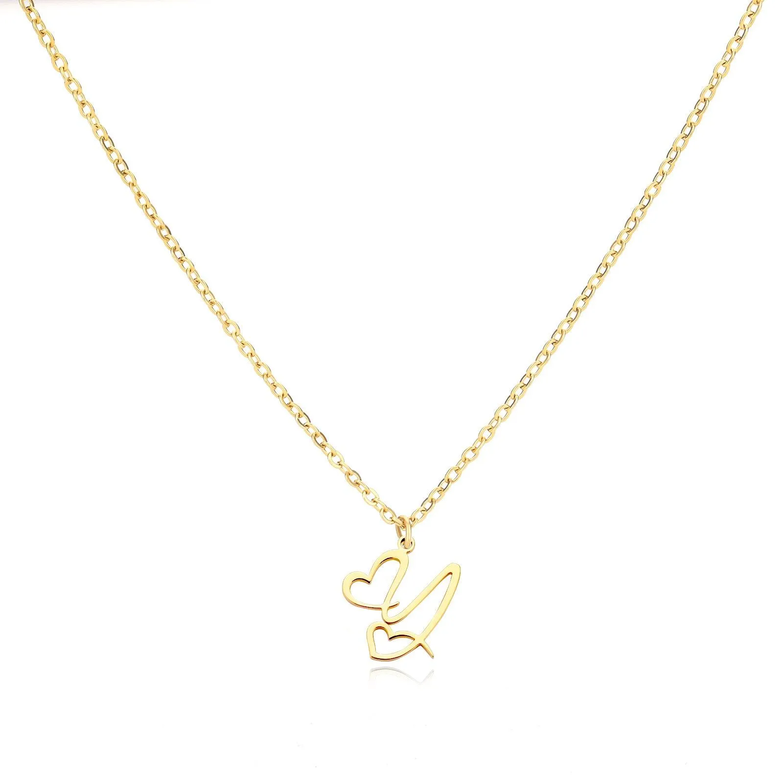 26 Letters Stainless Steel Necklace Female Creative Simple Love Letter Pendant Clavicle Chain