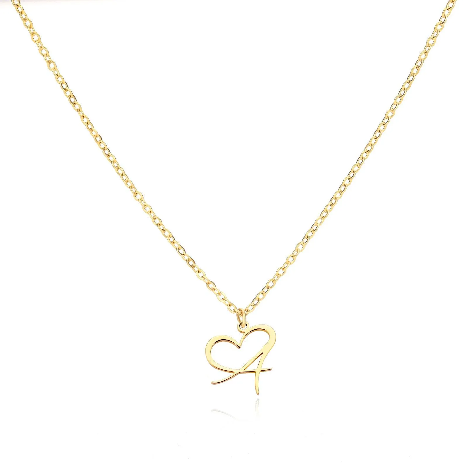 26 Letters Stainless Steel Necklace Female Creative Simple Love Letter Pendant Clavicle Chain