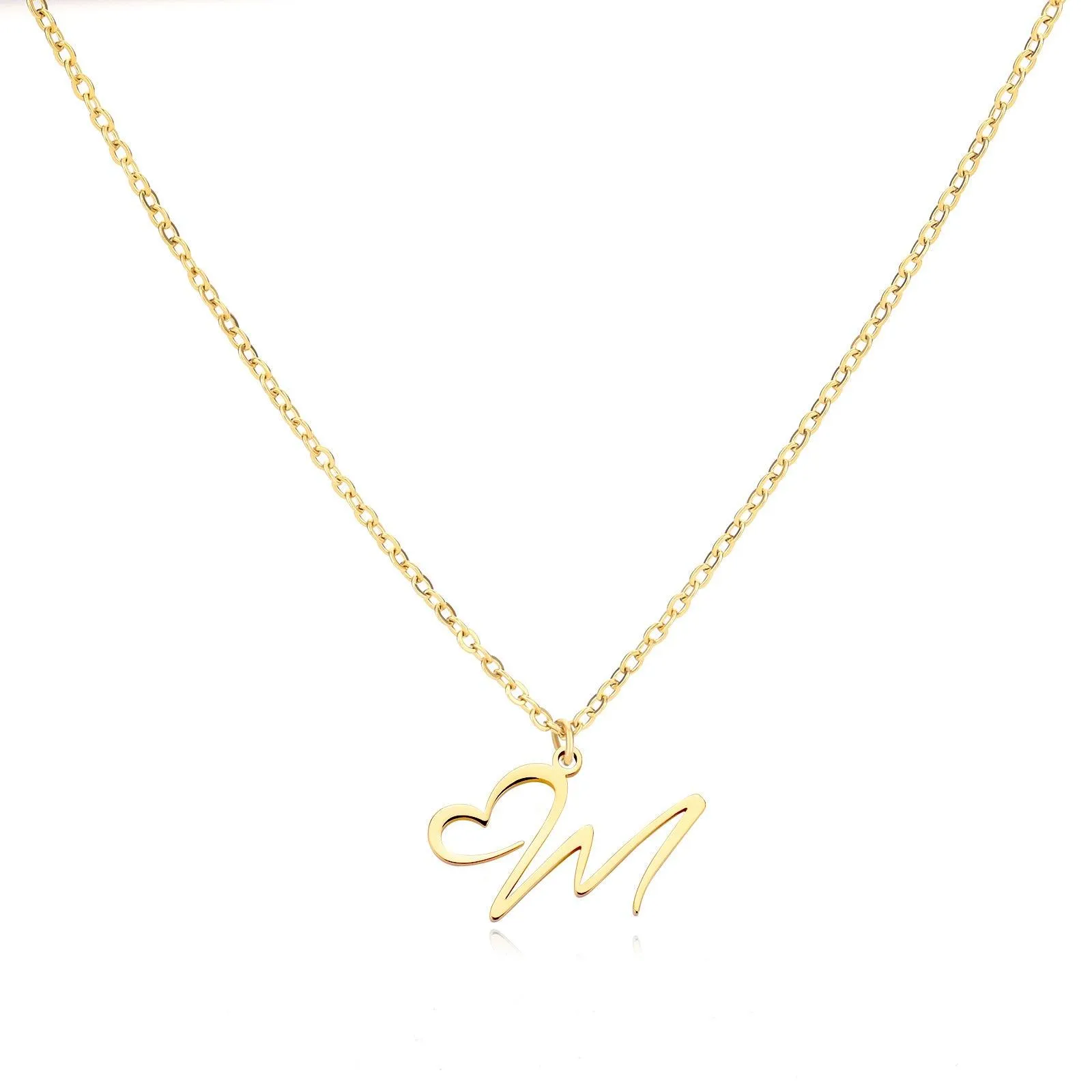 26 Letters Stainless Steel Necklace Female Creative Simple Love Letter Pendant Clavicle Chain