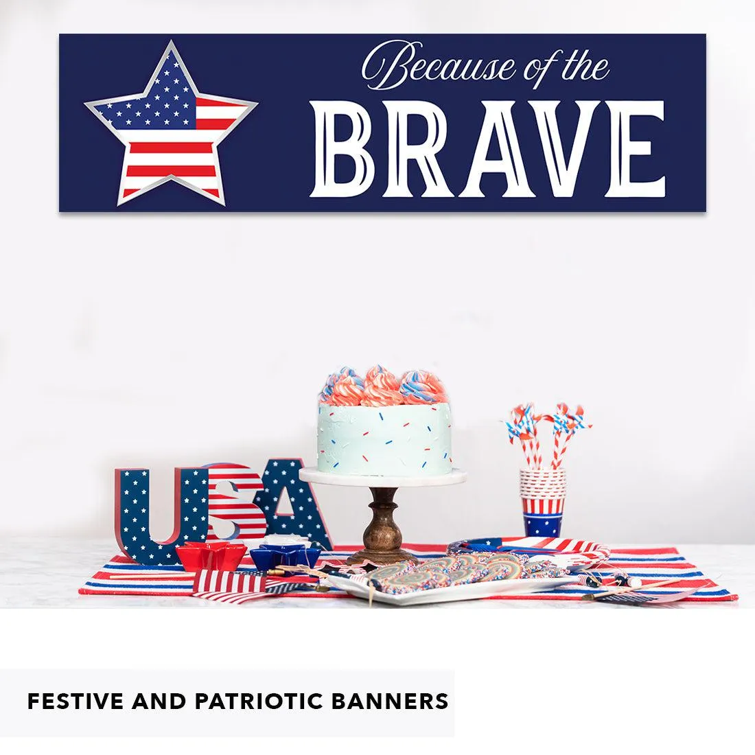 4th of July Decorations: Indoor & Outdoor Patriotic Banners, Set of 2