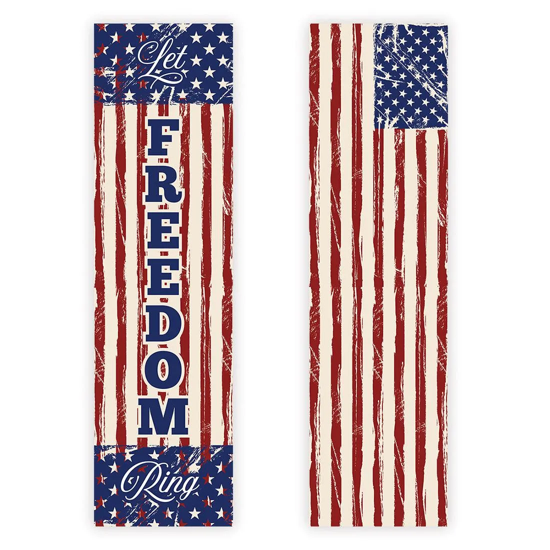 4th of July Decorations: Indoor & Outdoor Patriotic Banners, Set of 2