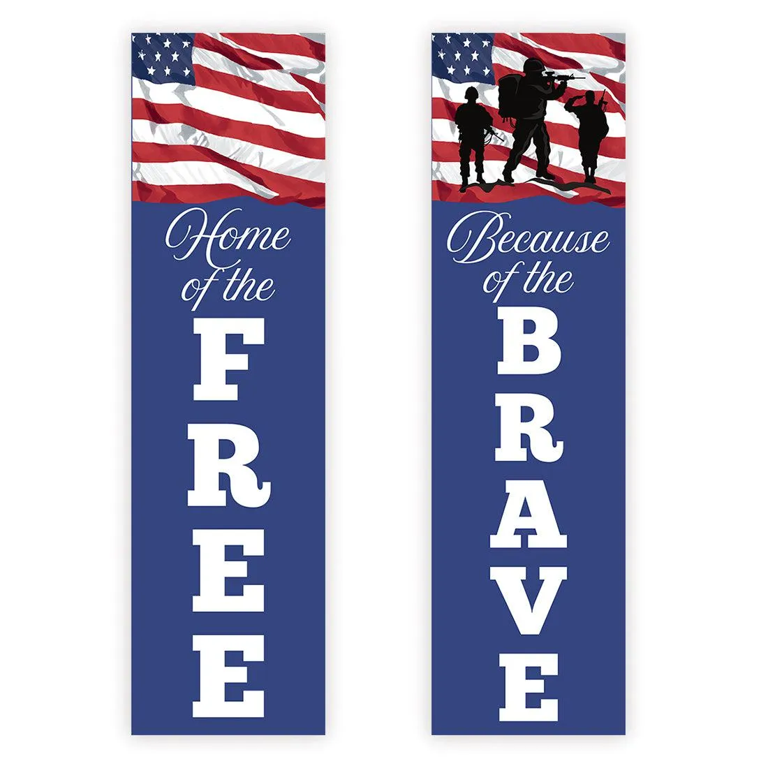 4th of July Decorations: Indoor & Outdoor Patriotic Banners, Set of 2