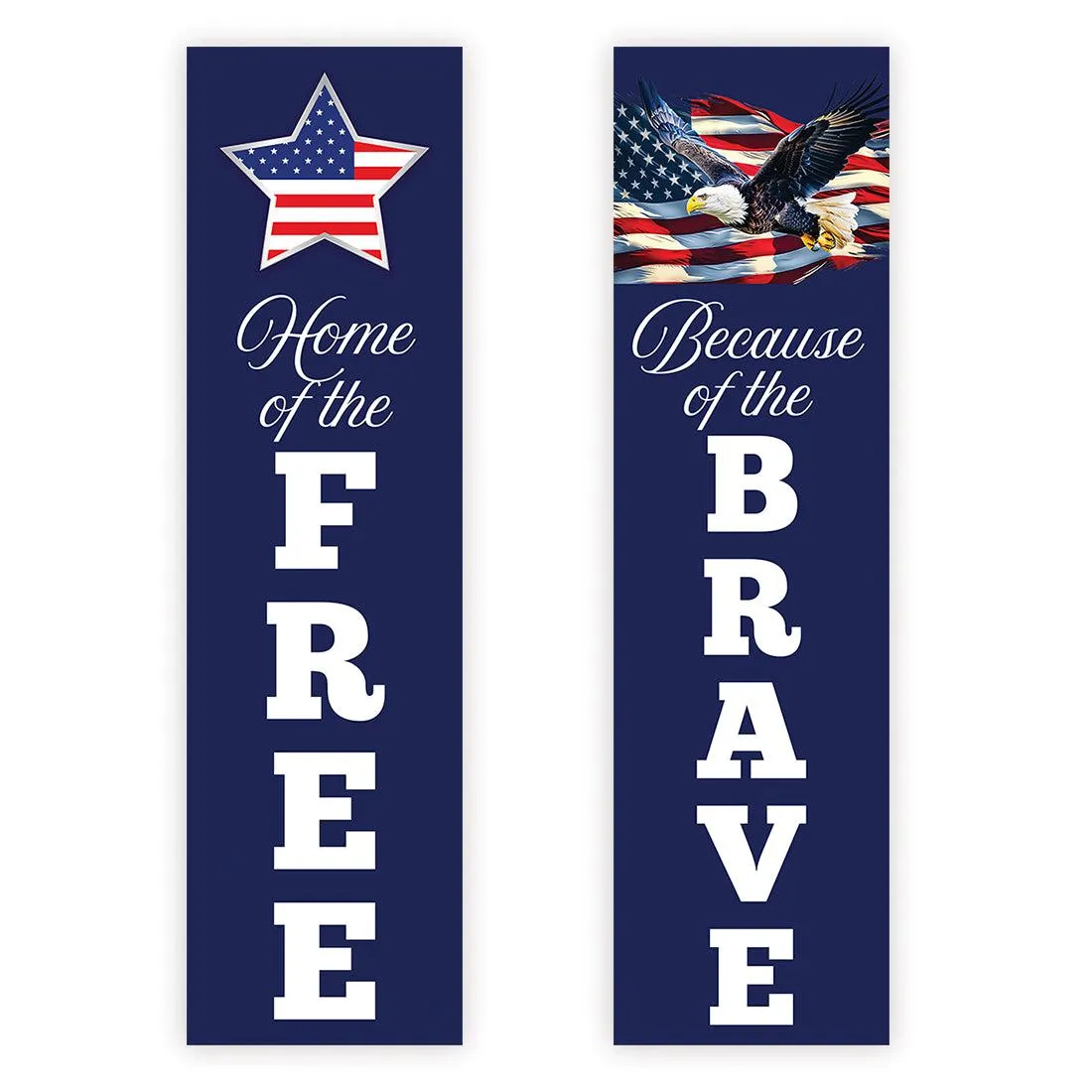 4th of July Decorations: Indoor & Outdoor Patriotic Banners, Set of 2