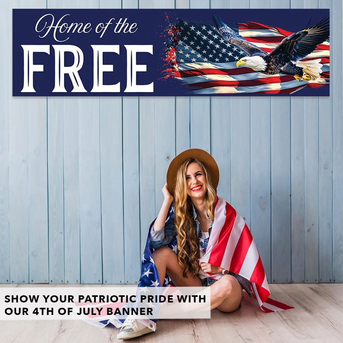 4th of July Decorations: Indoor & Outdoor Patriotic Banners, Set of 2