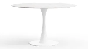 Aarhus - Aarhus Round Dining Table, Calacatta Marble, 47"