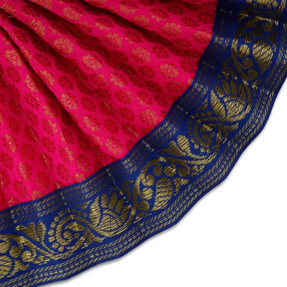 Amman Pavadai - 5 Inches | Lehenga Patka/ Satin with Jari Border Devi Poshak/ Mata Dress for Deity Decor