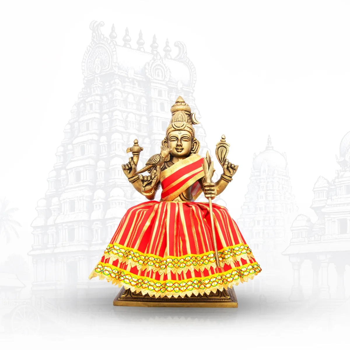 Amman Pavadai - 7 x 14 Inches | Mata Dress/ Devi Vastra/ Golden Border Mata Poshak for Deity/ Assorted Colour