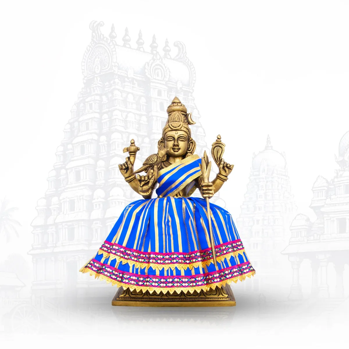 Amman Pavadai - 7 x 14 Inches | Mata Dress/ Devi Vastra/ Golden Border Mata Poshak for Deity/ Assorted Colour