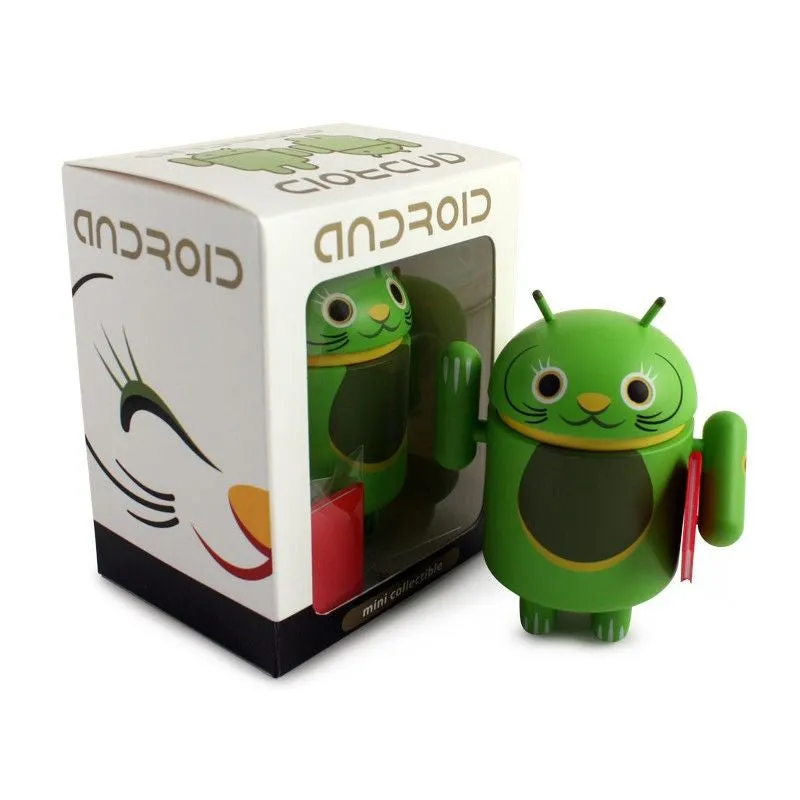 Android Mini Collectible Lucky Cat Series - Green Lucky Cat w/ Notebook