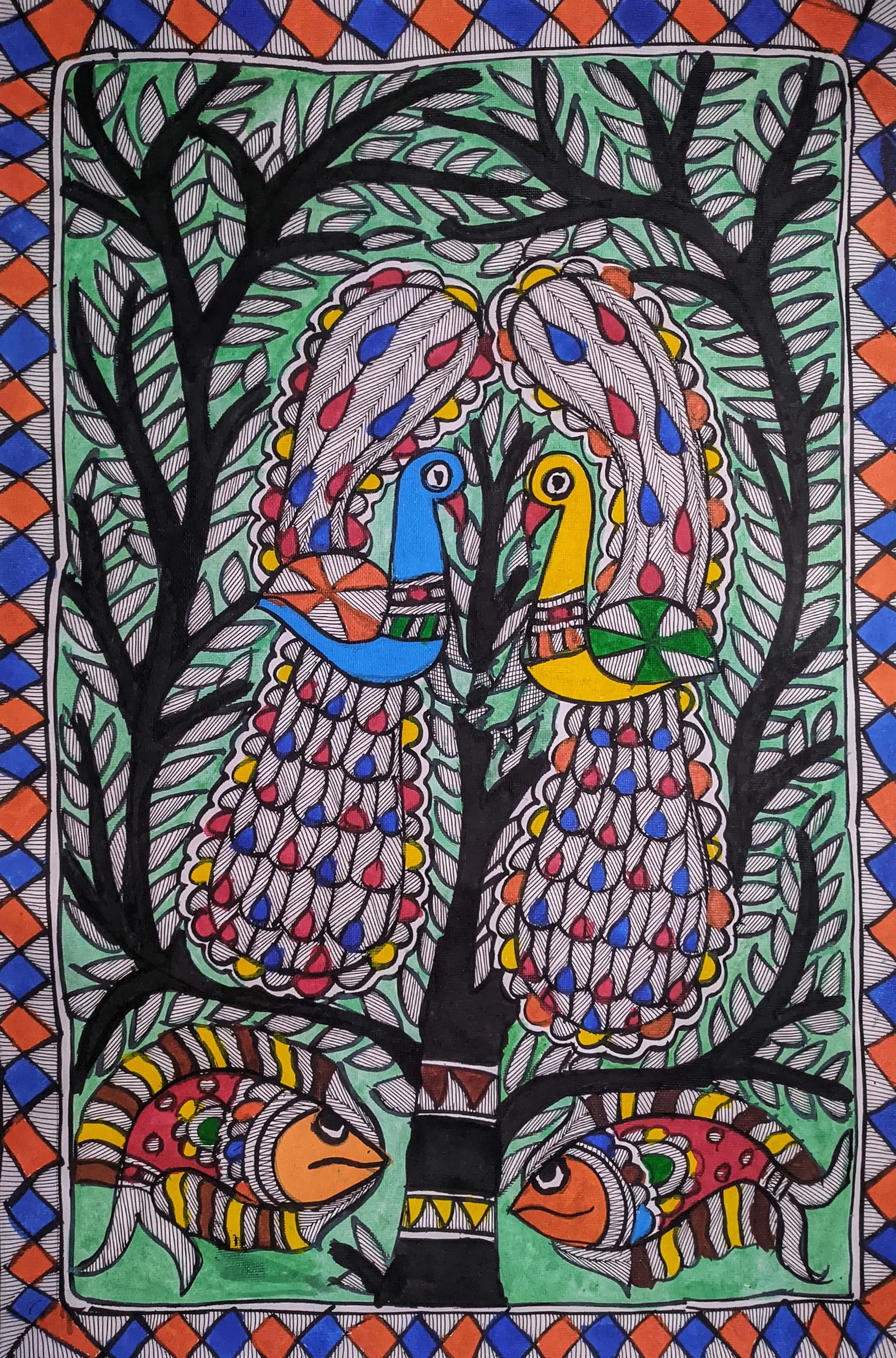 Animals in Madhubani by Ambika Devi