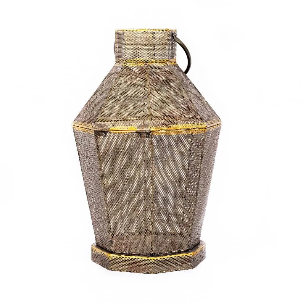 Anya Gold Metal Mesh Lantern