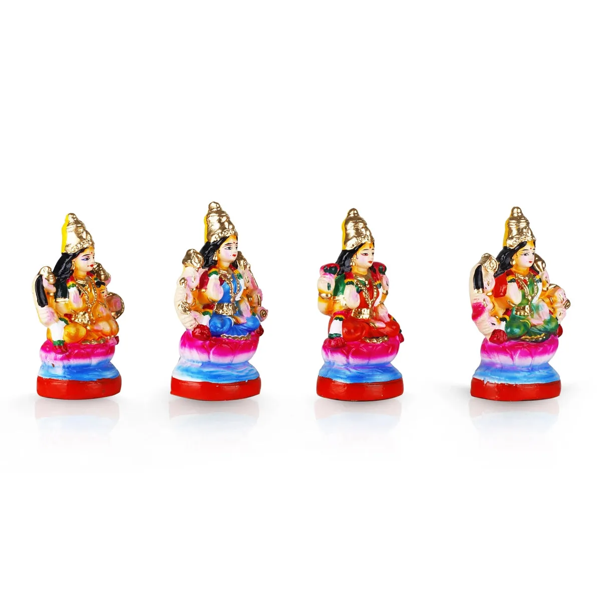 Ashtalakshmi Clay Golu Bommai Set - 8 x 7 Inches | Giri Golu Doll/ Navaratri Golu Bomma/Gombe/Bommai