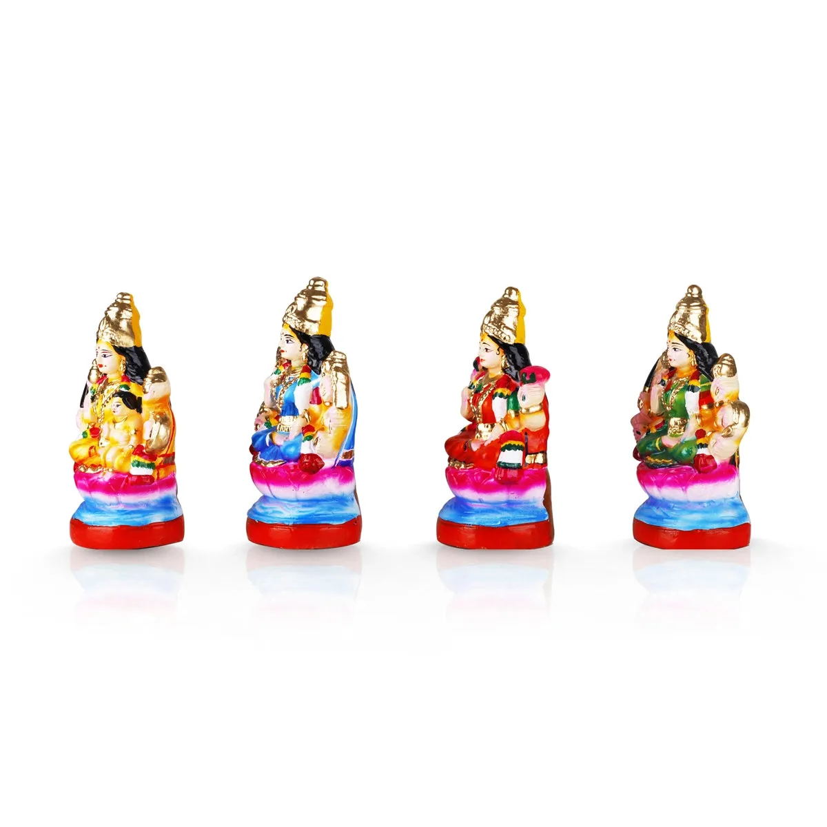 Ashtalakshmi Clay Golu Bommai Set - 8 x 7 Inches | Giri Golu Doll/ Navaratri Golu Bomma/Gombe/Bommai