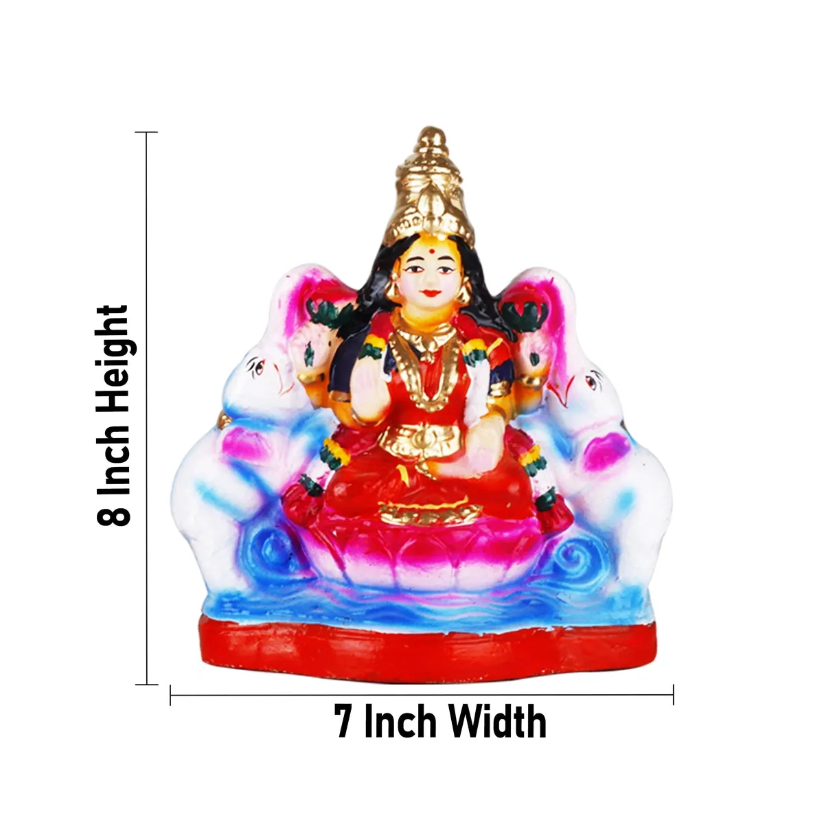 Ashtalakshmi Clay Golu Bommai Set - 8 x 7 Inches | Giri Golu Doll/ Navaratri Golu Bomma/Gombe/Bommai