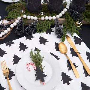 Black & White Forest Table Linens