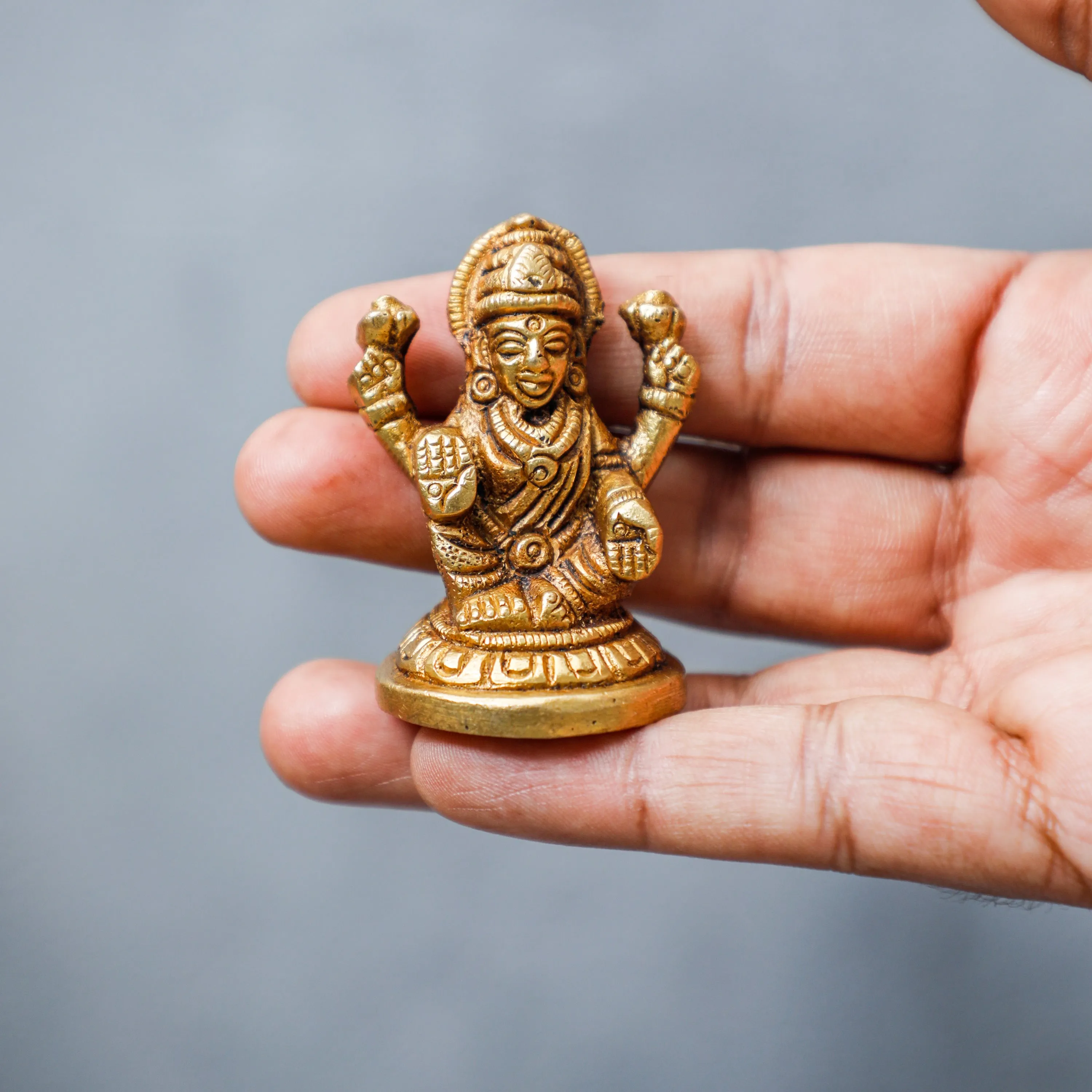 Brass Goddess Lakshmi Idol