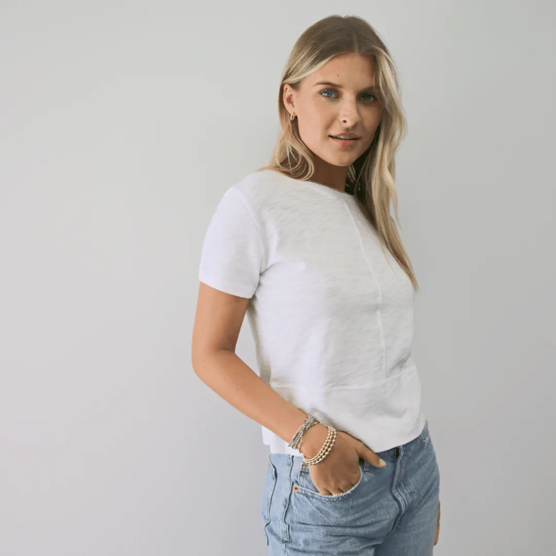 Celia Perfect Length Tee in White - Short Sleeve