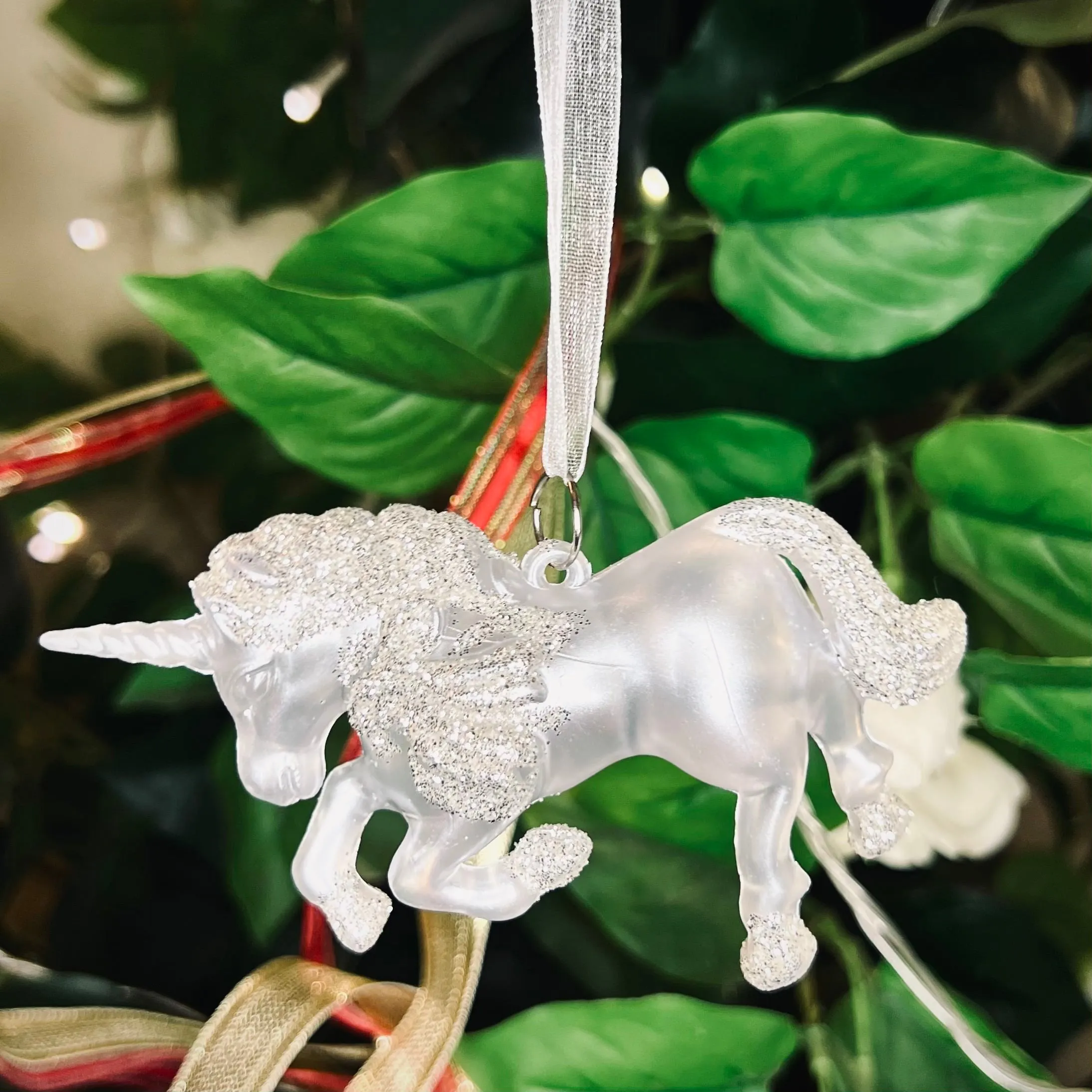 Christmas Glitter Unicorn Tree Ornament Hanging