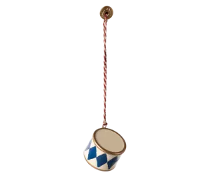 Christmas Ornament - Metal - Small Drum - Dark Blue