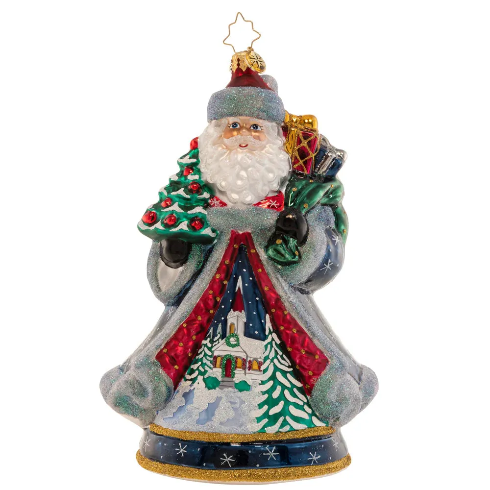 Christopher Radko Santa's Snowy Scene Ornament