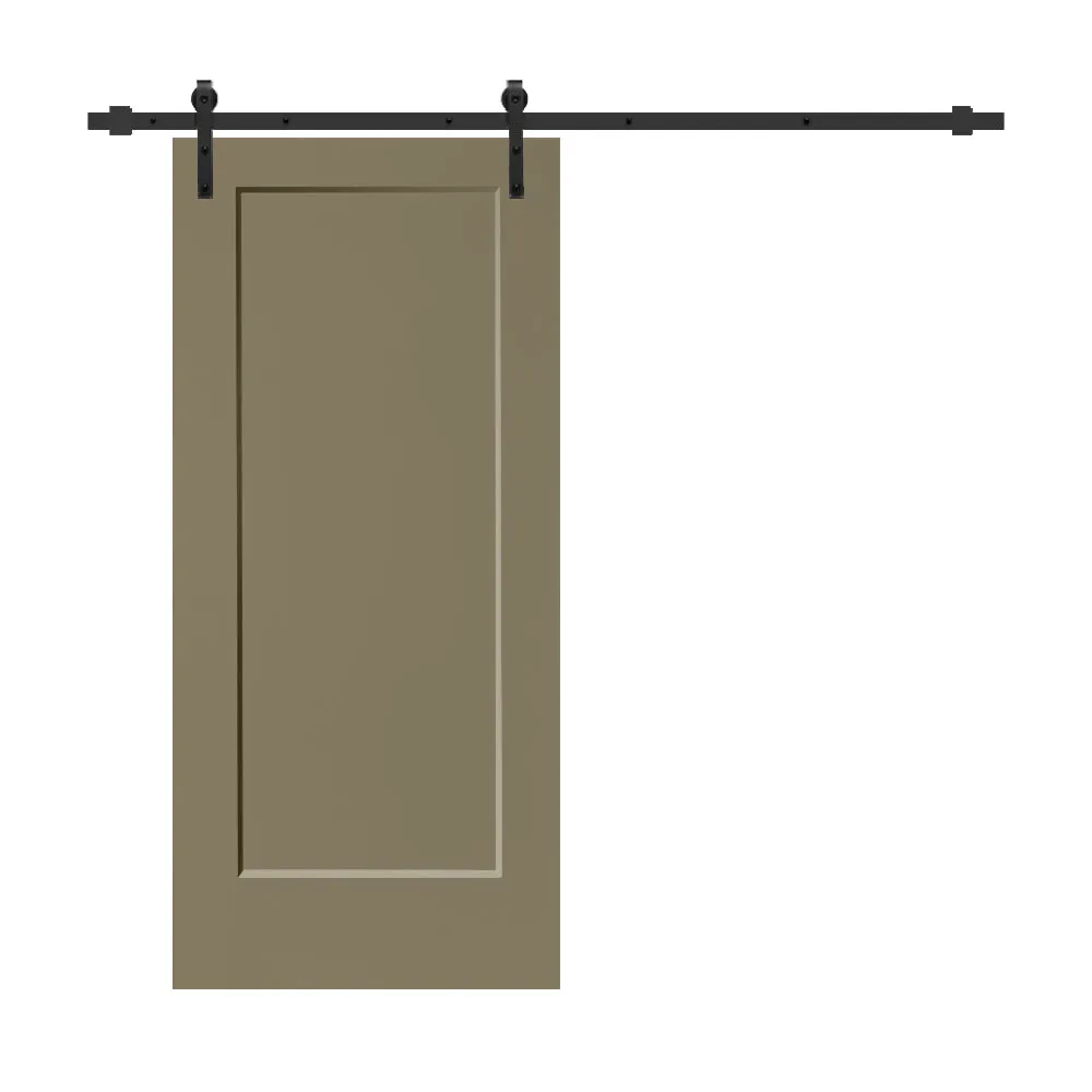 Composite MDF 1-Panel Interior Sliding Barn Door with Hardware Kit