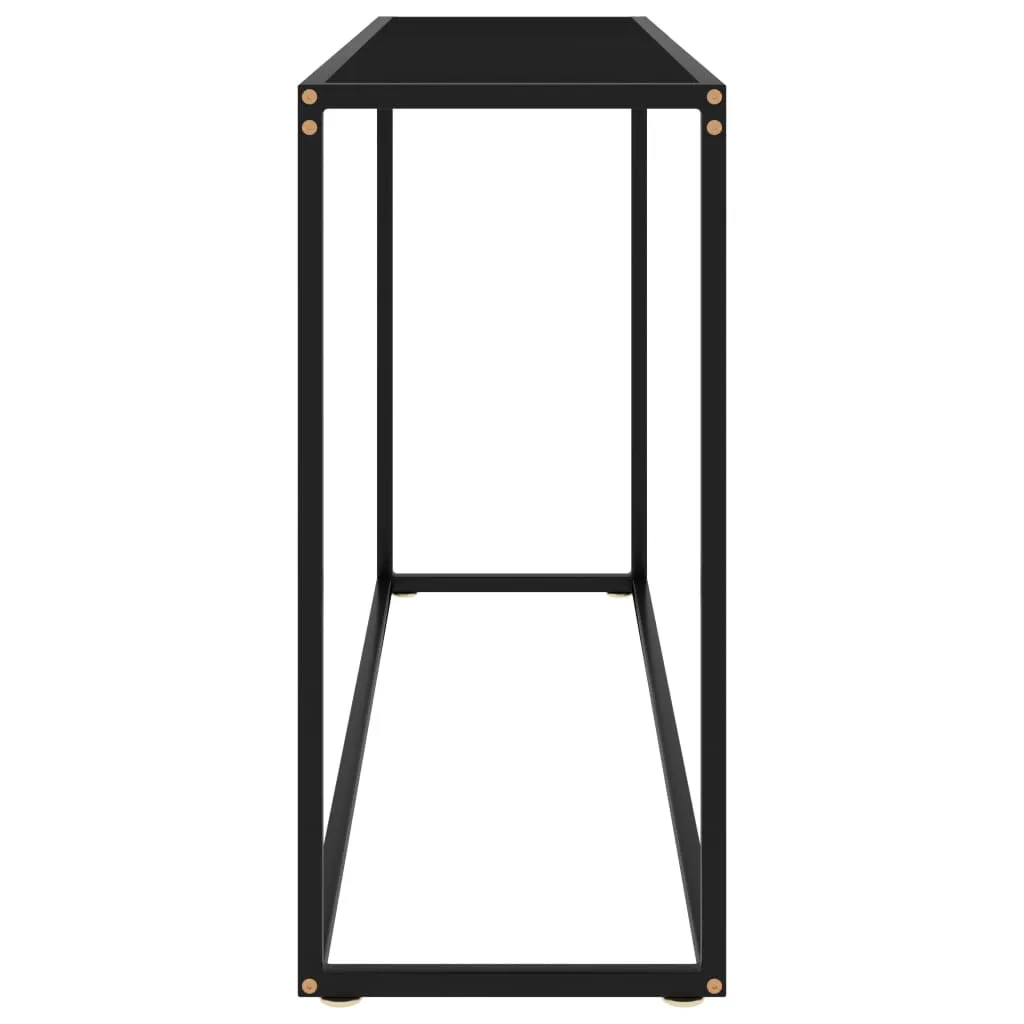 Console Table Black 120x35x75 cm Tempered Glass