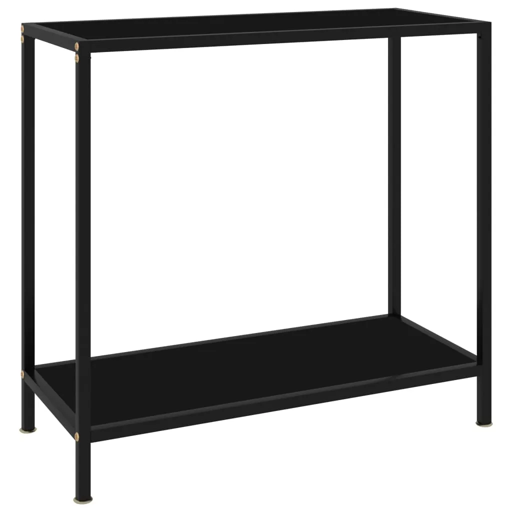 Console Table Black 80x35x75 cm Tempered Glass