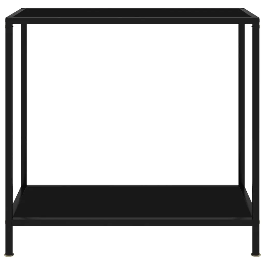 Console Table Black 80x35x75 cm Tempered Glass