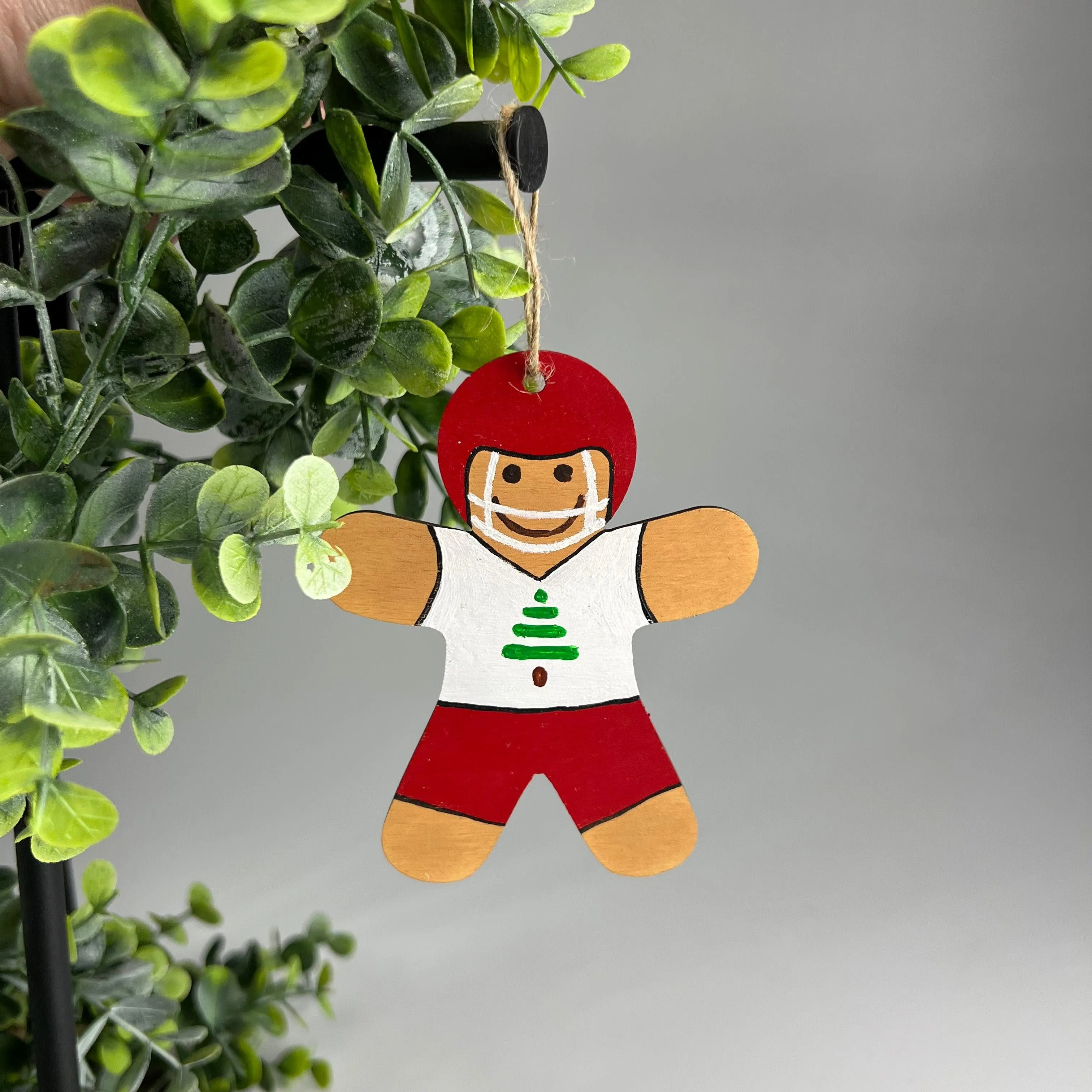 Custom Football Player Gingerbread Ornament