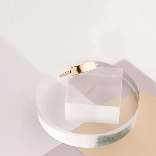 Dainty Gold Bar Ring by Land of Salt