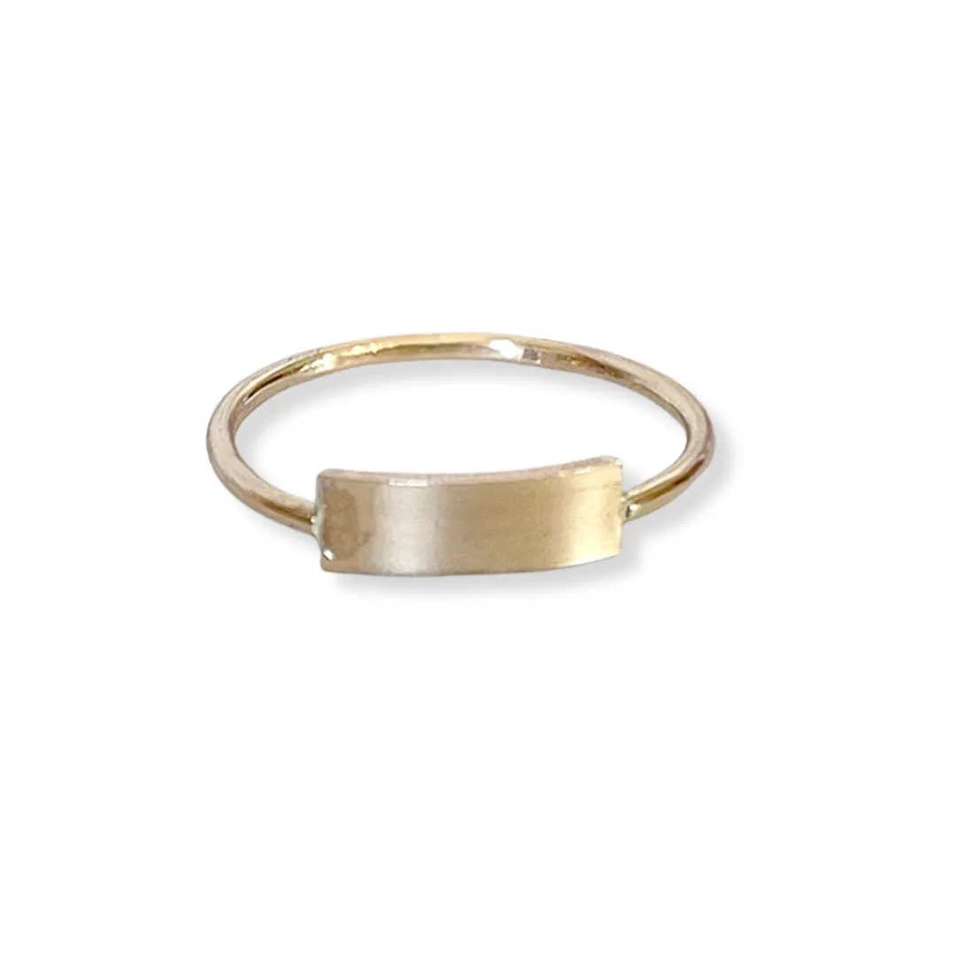 Dainty Gold Bar Ring by Land of Salt