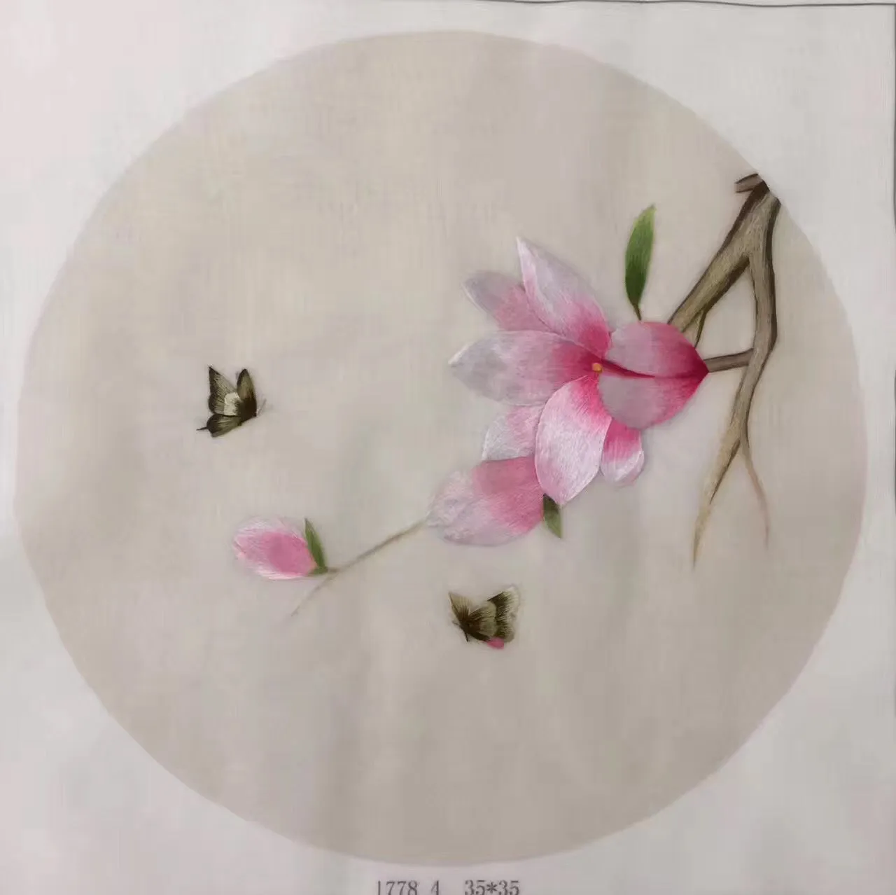 Delicate Hand embroidered Su Embroidery Art:flower birds fish lotus still life 35cm 5918