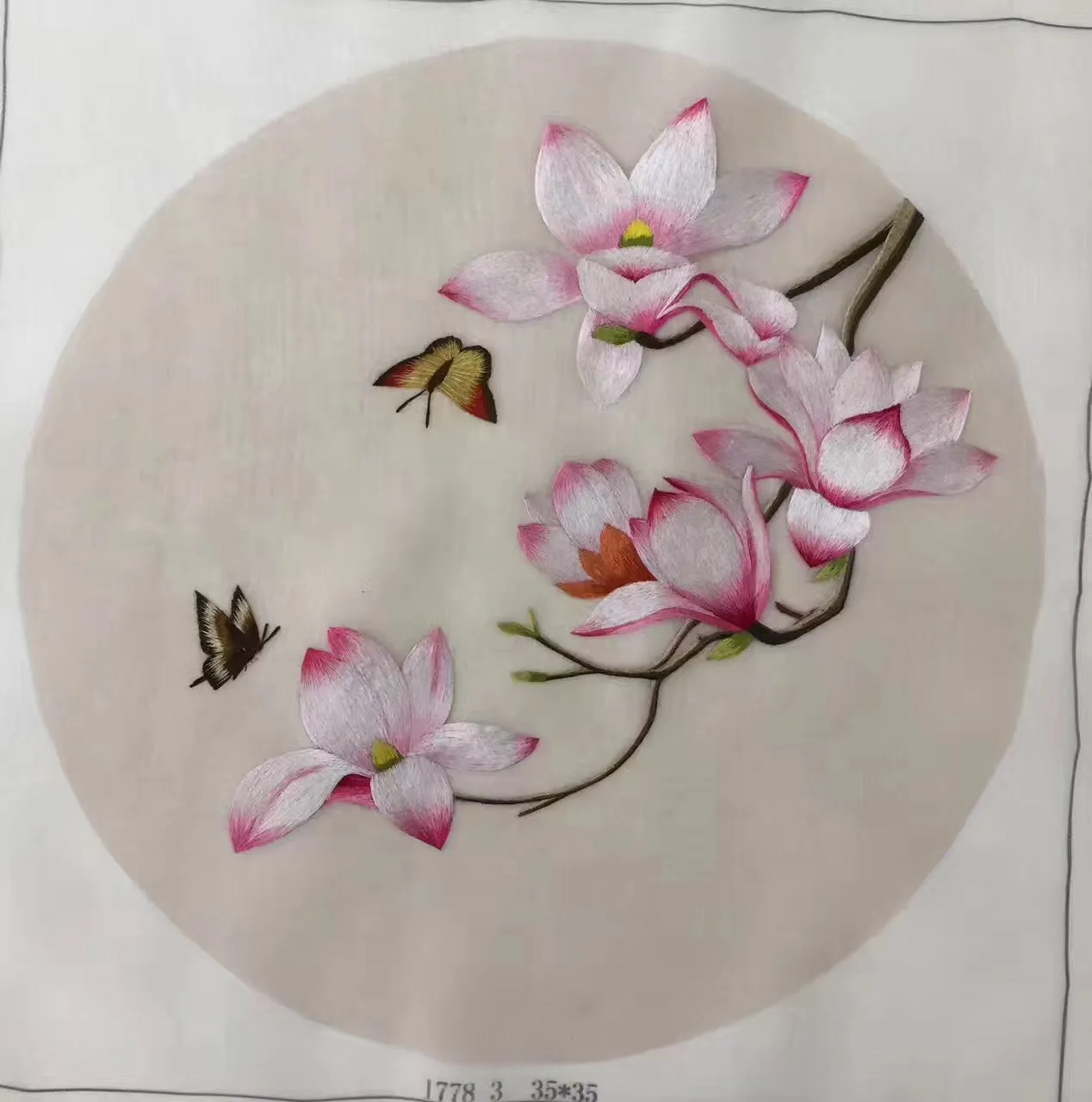 Delicate Hand embroidered Su Embroidery Art:flower birds fish lotus still life 35cm 5918