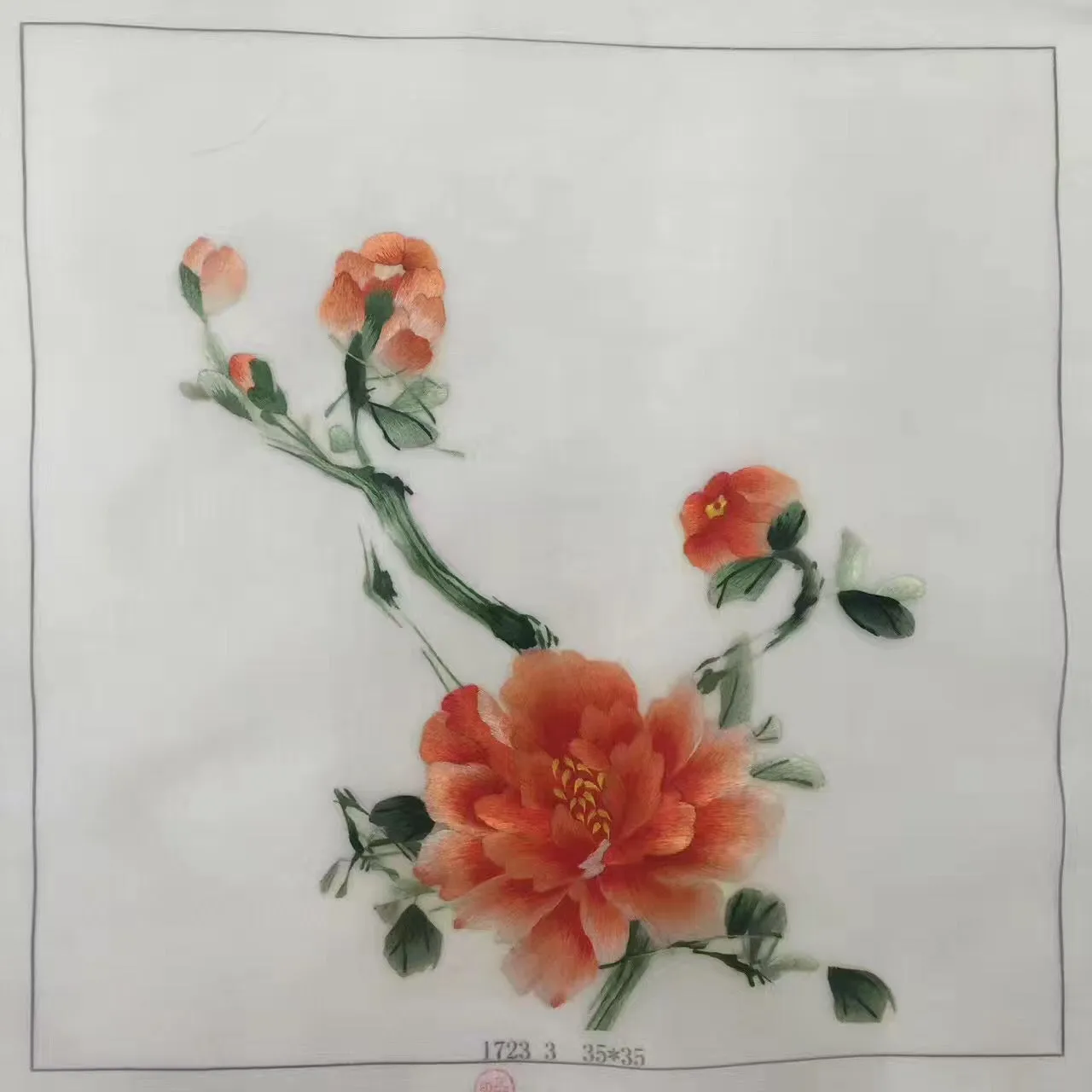 Delicate Hand embroidered Su Embroidery Art:flower fish lotus still life 35cm 5918