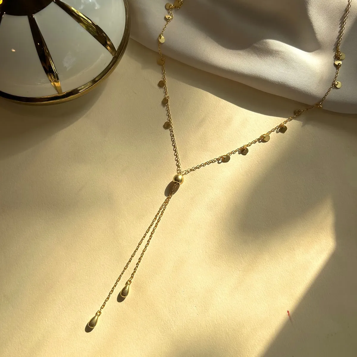 Delicate Path Lariat Necklace