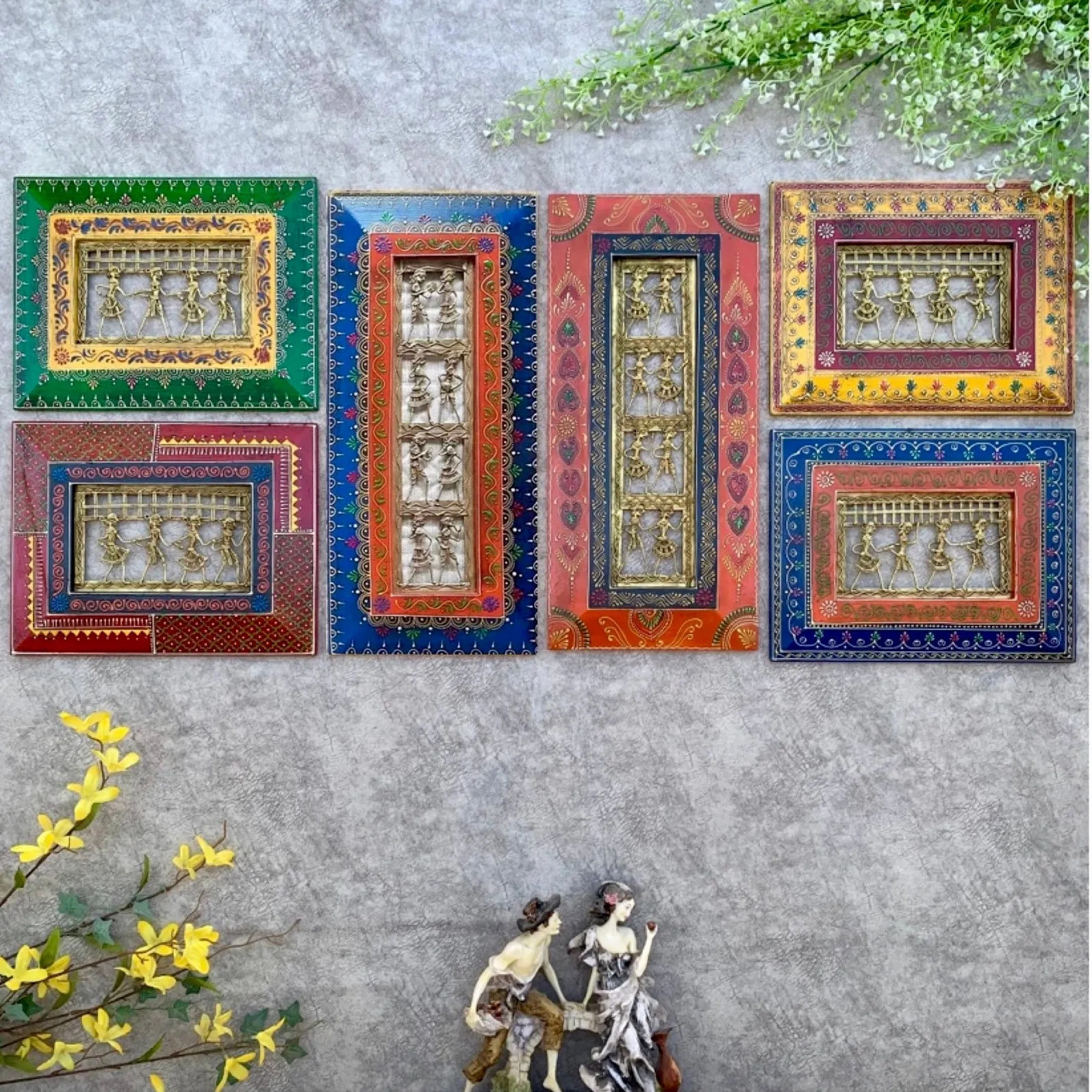 Dhokra Rajasthani Wall Hanging (Set of 6) - Wall Decor - Home Decor