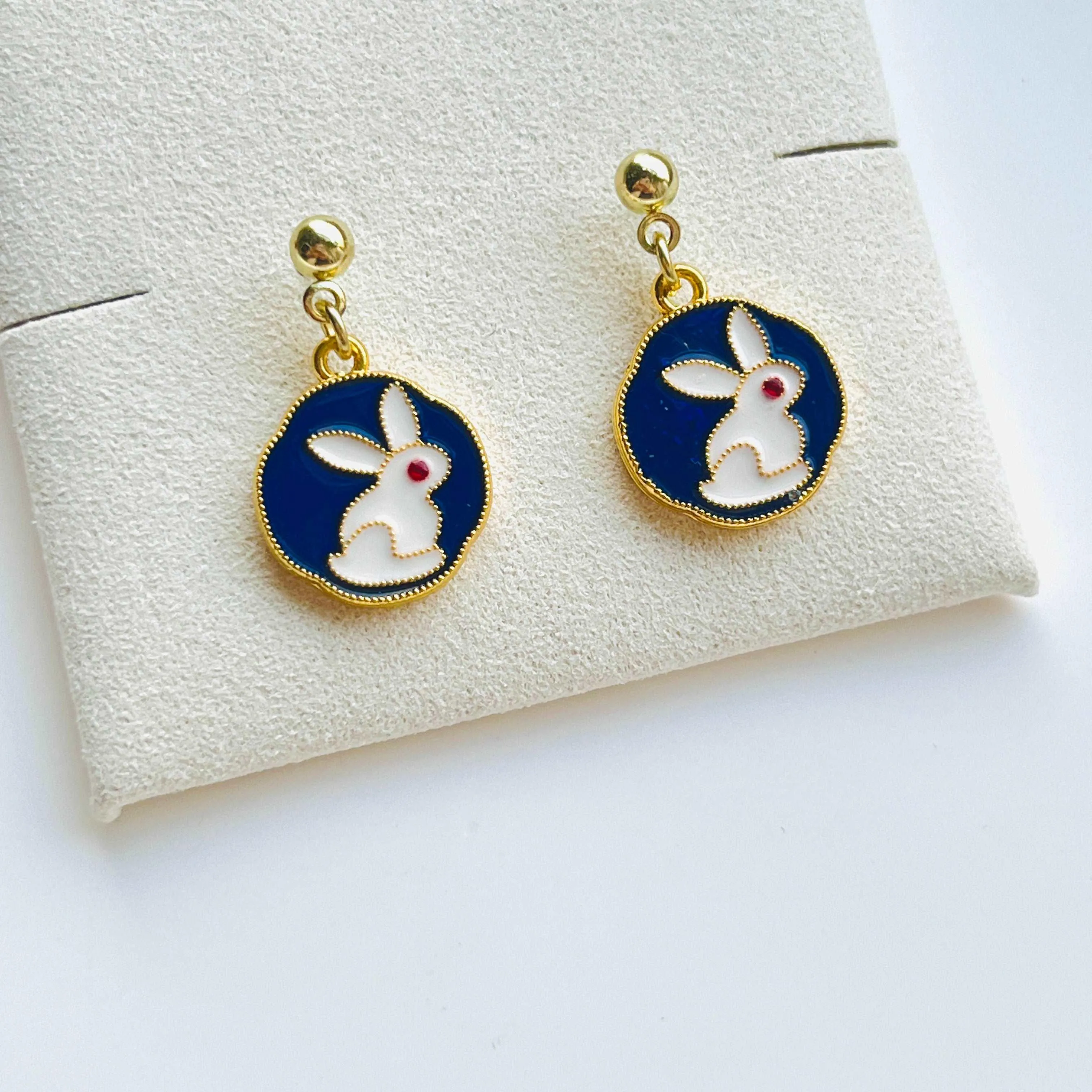 Double-Sided Bunny Earrings / Clip On Earrings