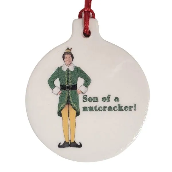 Elf Nutcracker Ceramic Ornament