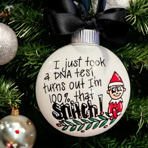 Elf Ornament - DNA Test, Christmas Ornament, Holiday Ornament, Long Distance, Funny Ornament, Child Ornament, Snitch, Elf Gift, Big Sister