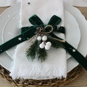 Festive fir napkin decoration set of 6