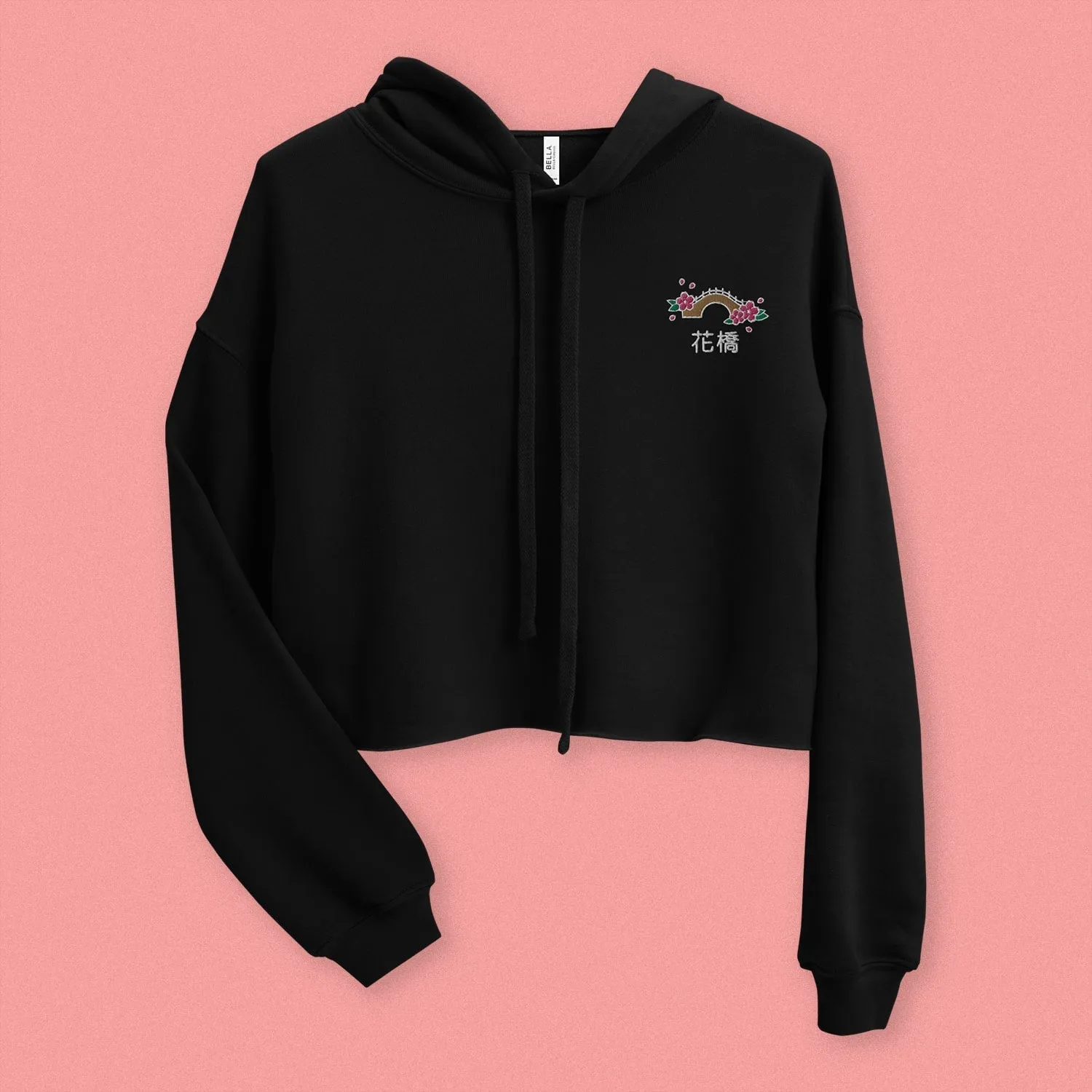 Flower Bridge Embroidered Crop Hoodie