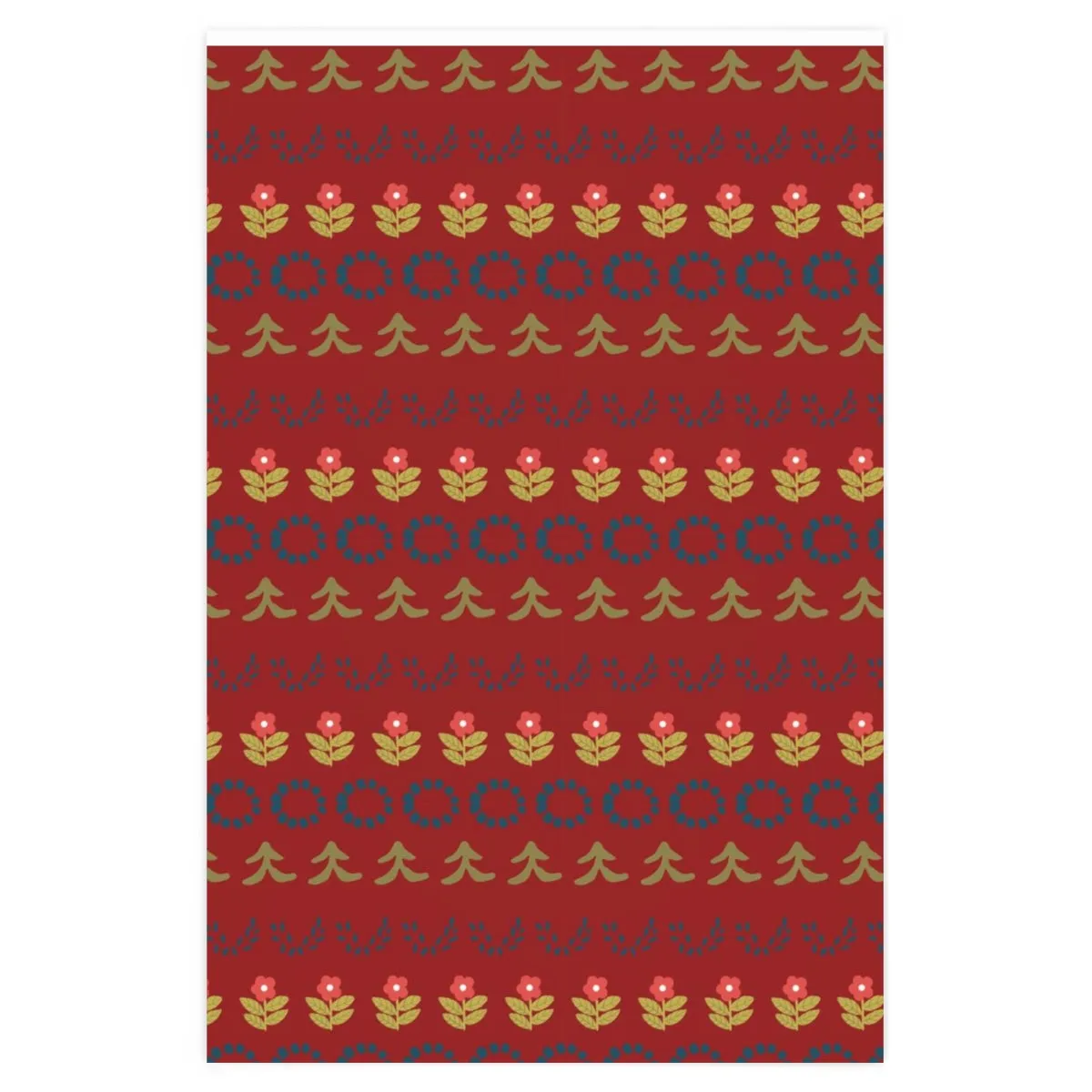 Folk Art Motif Wrapping Paper