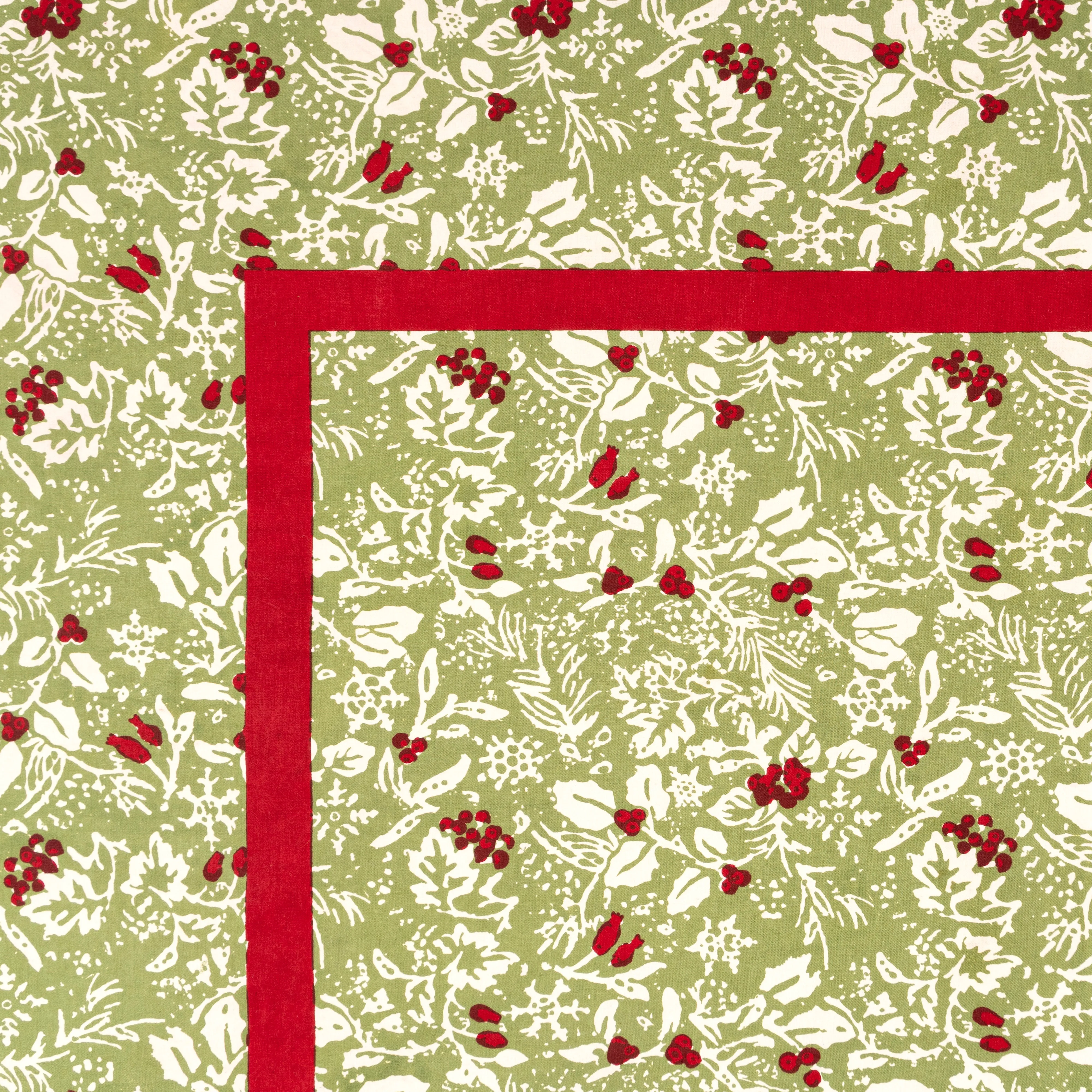 French Tablecloth Baies de Houx Red & Green