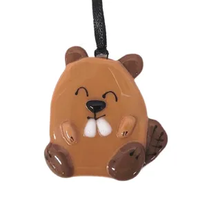 Fused Glass Ornament - Beaver