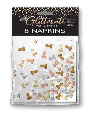 Glitterati Penis Party Napkins - Pack of 8