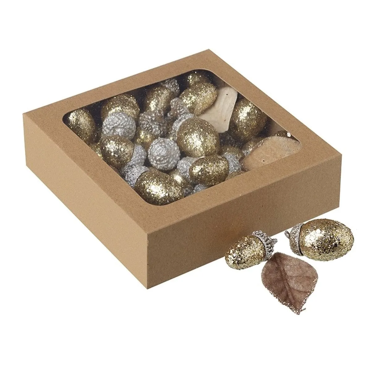 Gold Glitter Acorn Autumnal Decorations