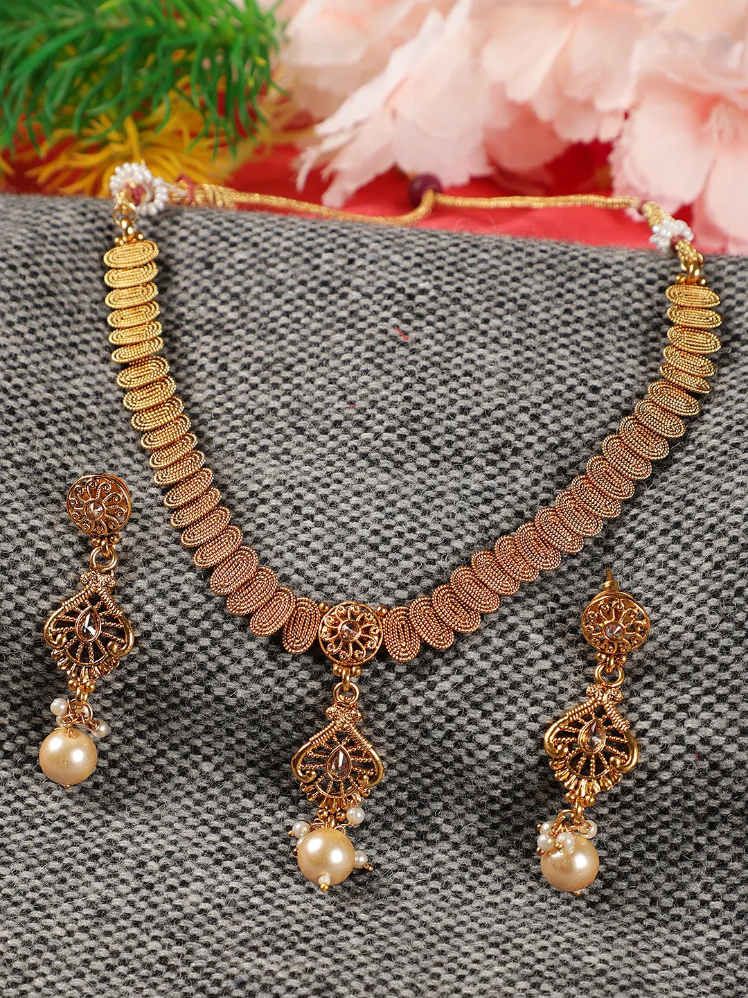 Gold-Plated Handcrafted Traditional Jewellery Set