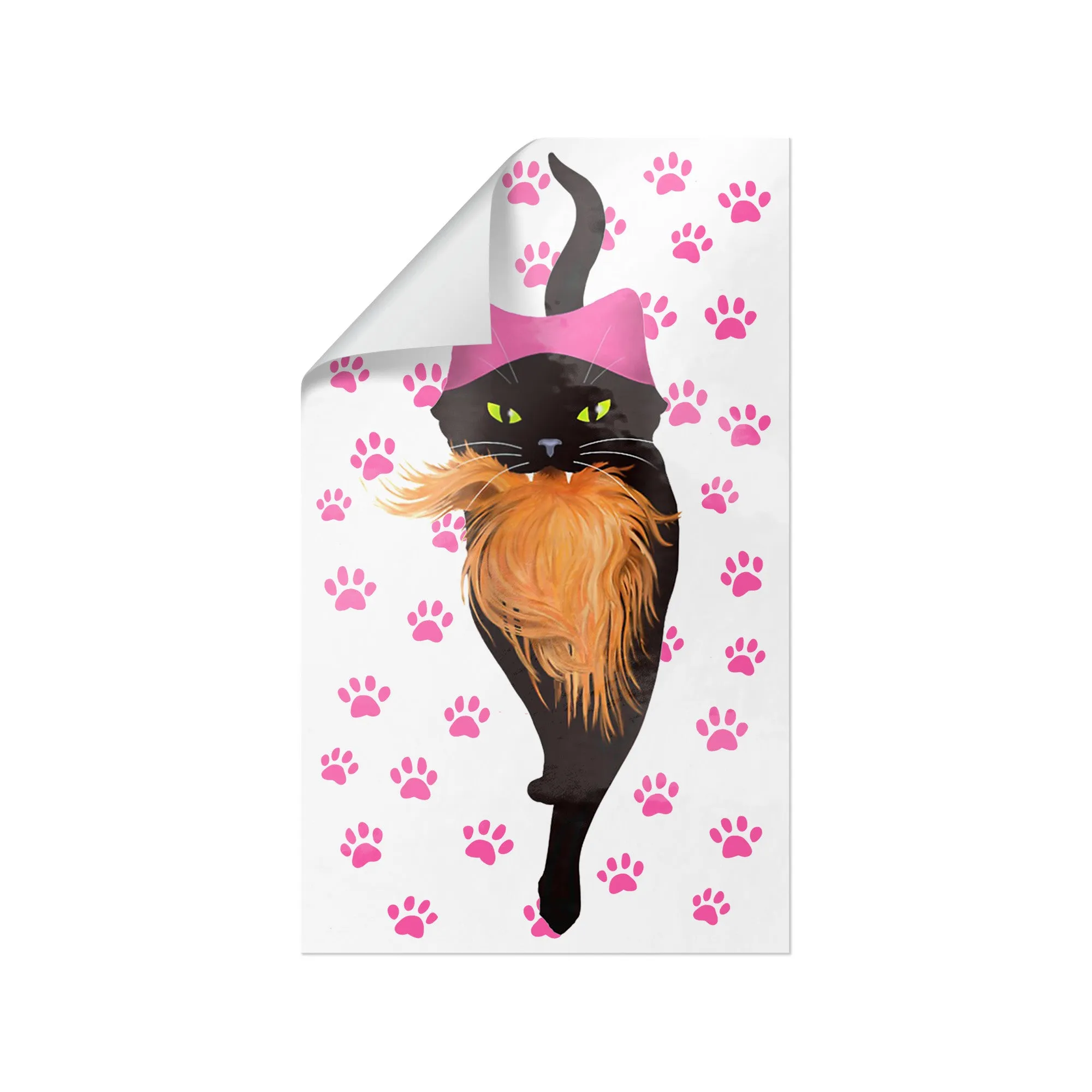 Good Kitty Black Cat with PINK Hat Anti-trump Vinyl Stickers